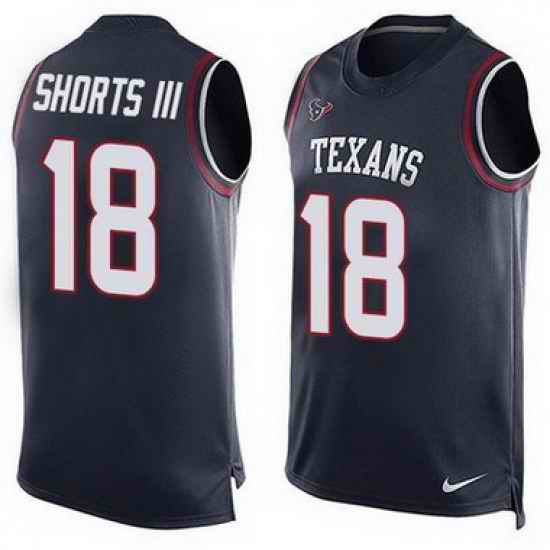 Nike Texans #18 Cecil Shorts III Navy Blue Team Color Mens Stitched NFL Limited Tank To